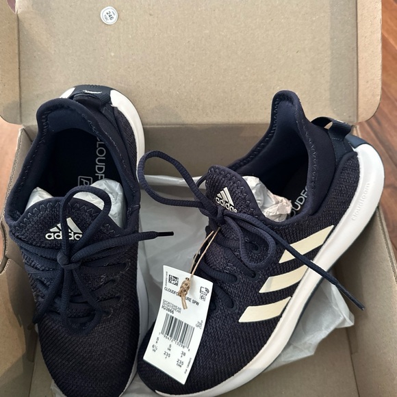 adidas Shoes - Adidas women’s Cloudfoam Navy slip on Sneakers